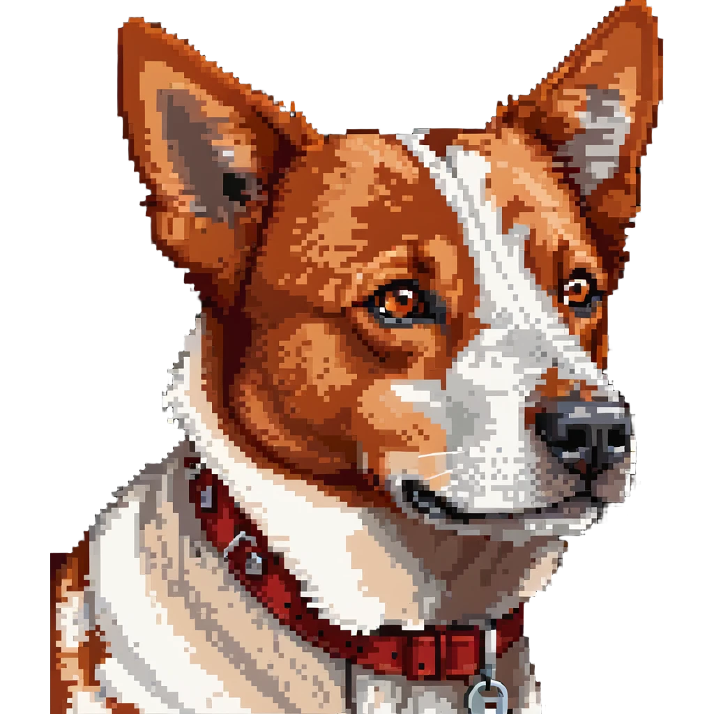 head shot of red heeler cattle dog with distinctive red speckled coat emoji
