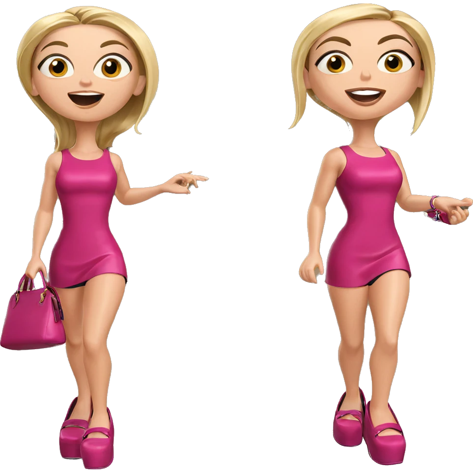 blonde girl with handbag emoji