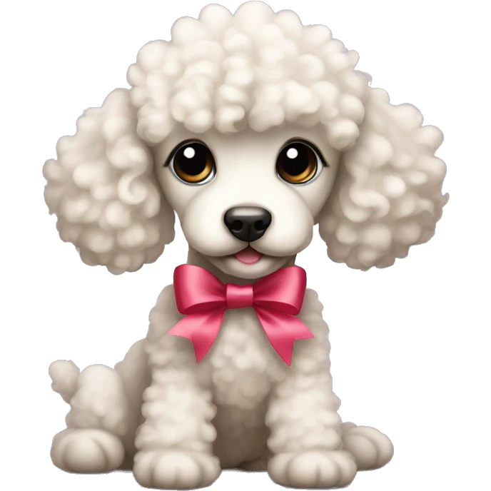 Poodle Puppy witth ribbon emoji