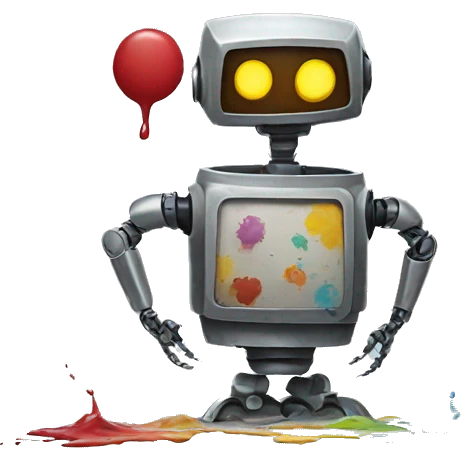 robot painting emoji