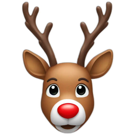 Rudolph head with red nose emoji