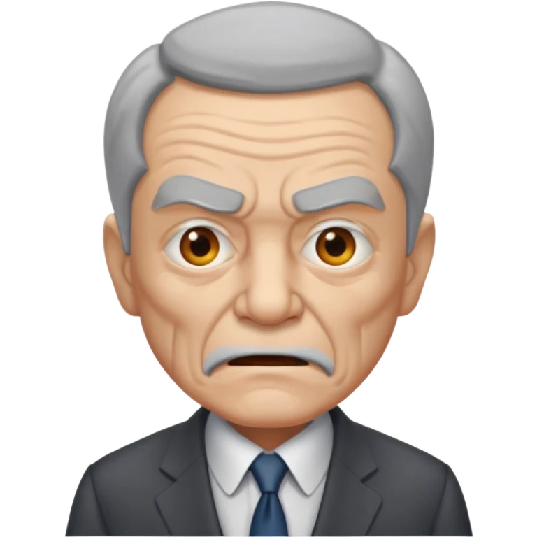 aggressive old guy in suit emoji