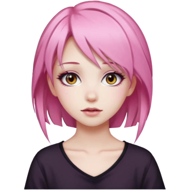 pink anime girl make up emoji