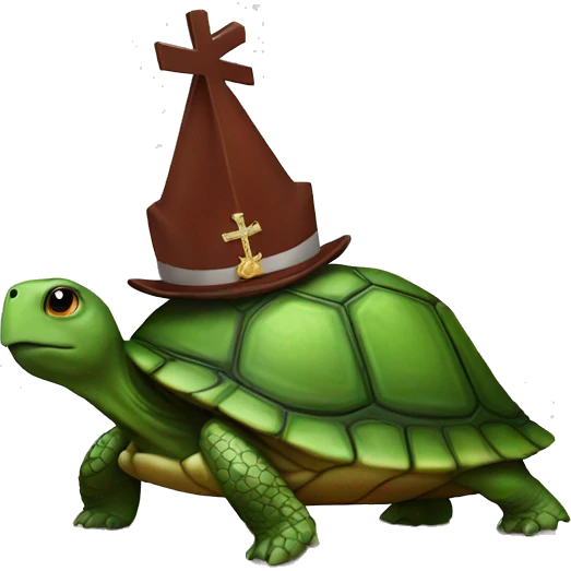 turtle with pope hat emoji
