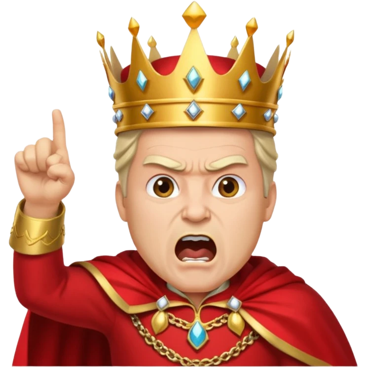 создай кричащего злого короля который показывает в нас пальцем emoji
