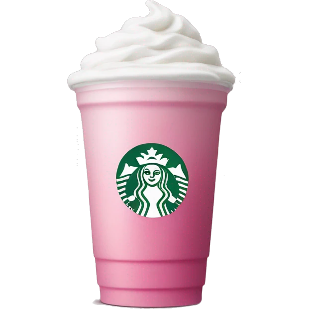 starbucks cup pink drink with cold foam emoji