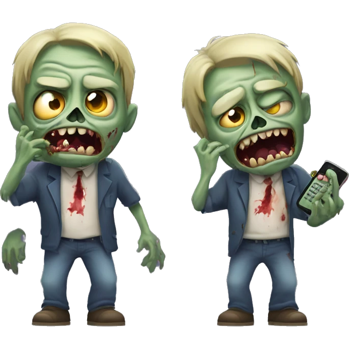 zombi con telefono in  emoji