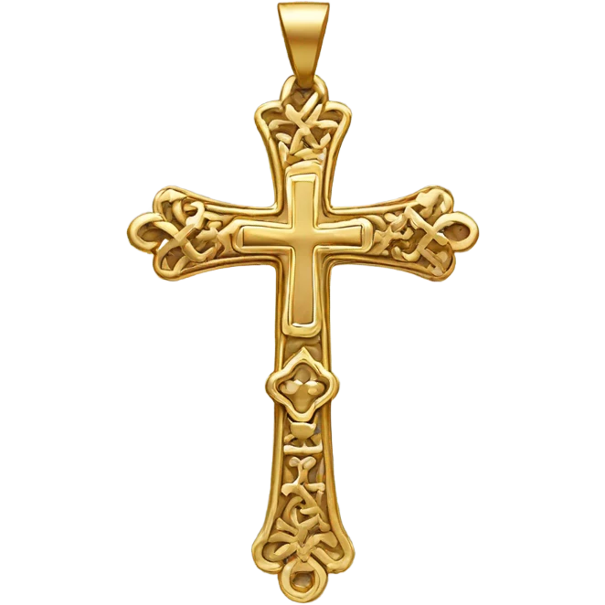 Cross made of gold  emoji