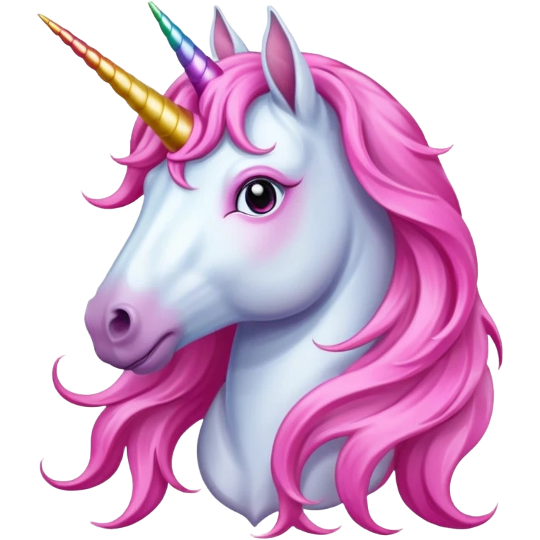 unicorn with long hair female emoji