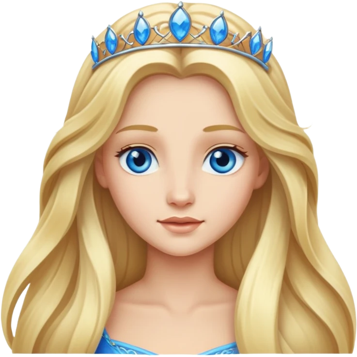 Blonde princess long hair blue eyes emoji