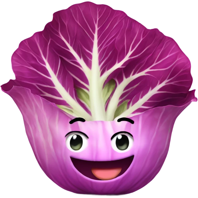 pink cabbage smiling emoji