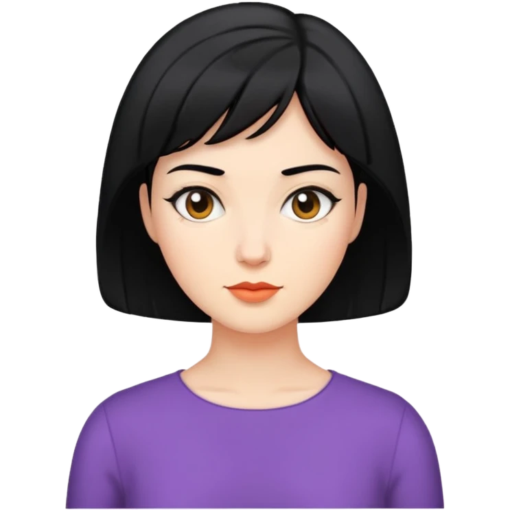 Adult woman short black hair emoji
