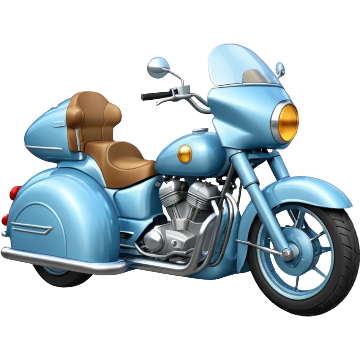 light blue motorcycle with sidecar emoji