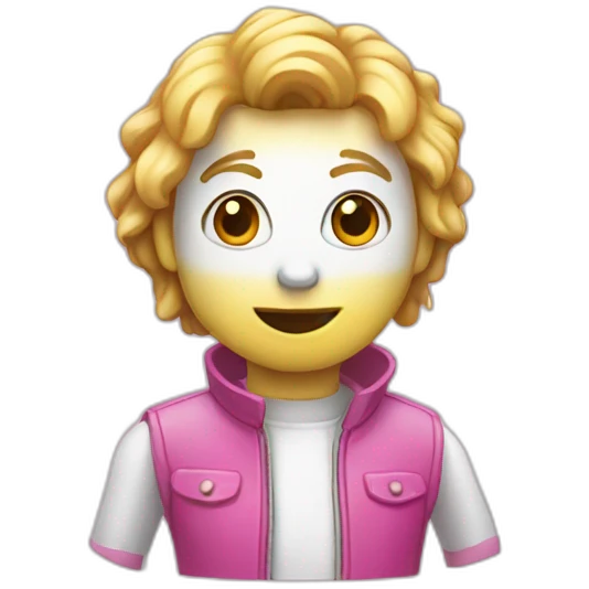 pink and white animatronic sticker emoji