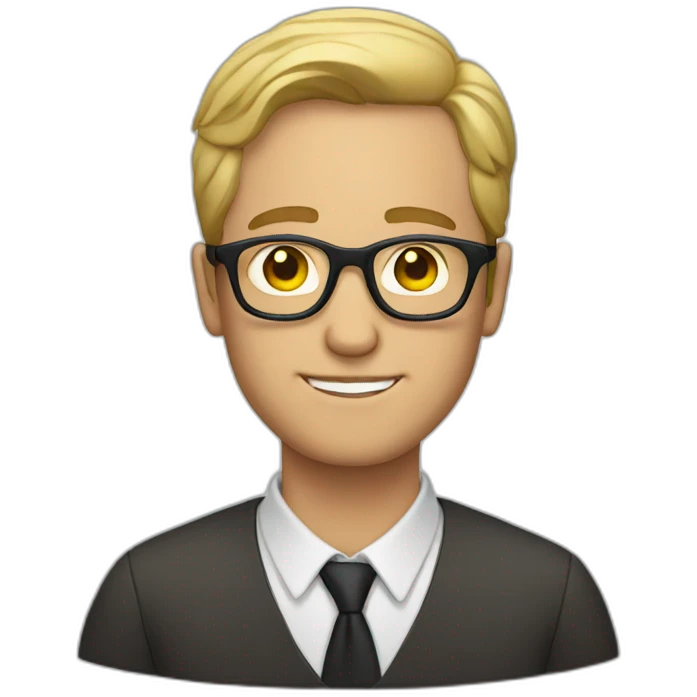 white man with glasses emoji