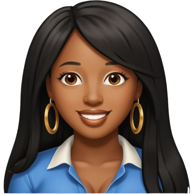 Remy Ma with black long hair emoji