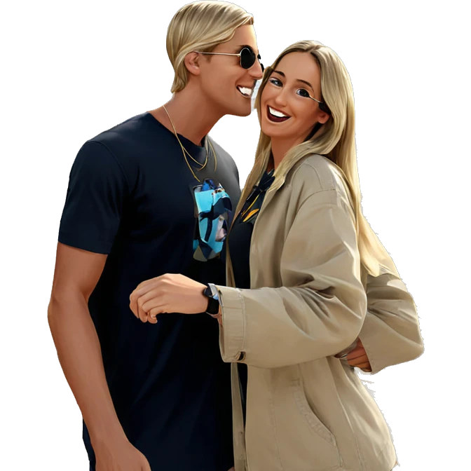 blonde girl and boy beach emoji