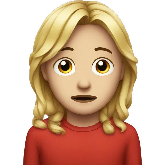 very sad face with red background and black lines emoji