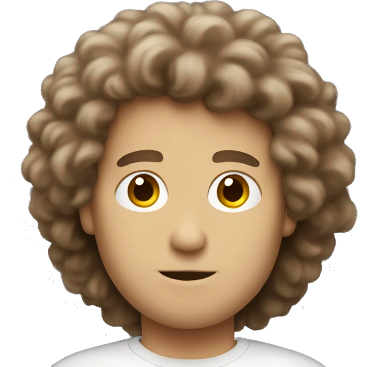a white guy with brown, kinda fluffy hair emoji