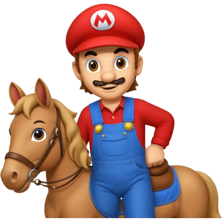 Super Mario Hiding into the horse  emoji
