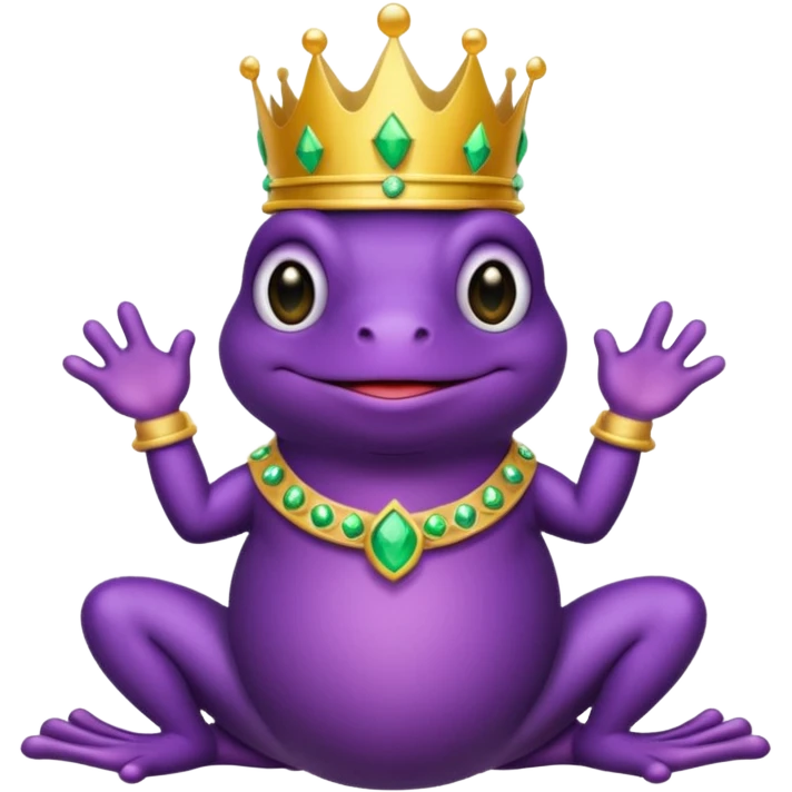 purple frog in royal outfit gown emoji
