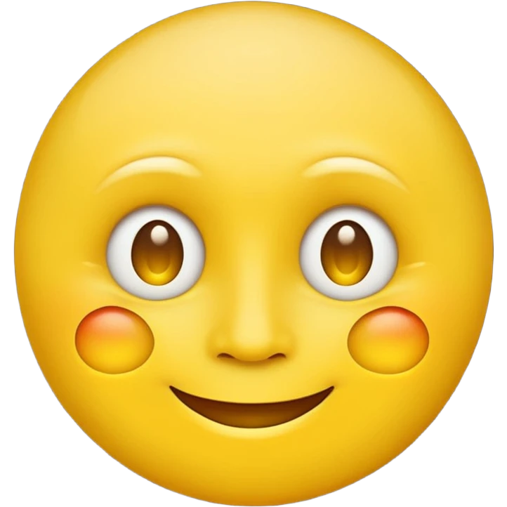 minimal emoji-style yellow face with subtle glowing outline, Apple emoji look emoji