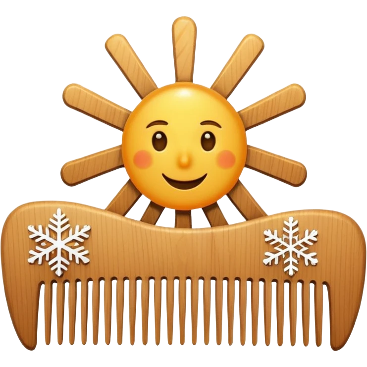 comb with a small sun and snowflake nearby emoji