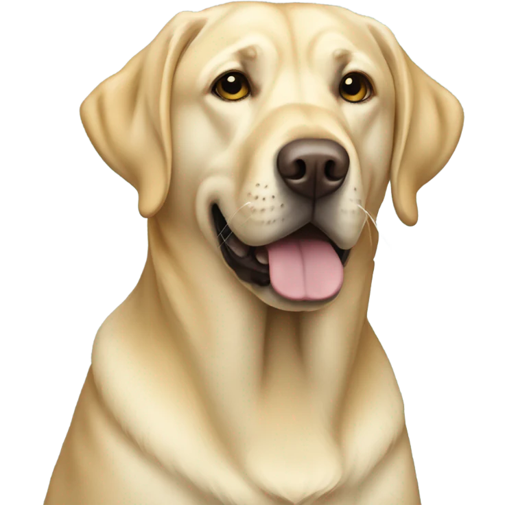 yellow labrador retriever in blue coat emoji