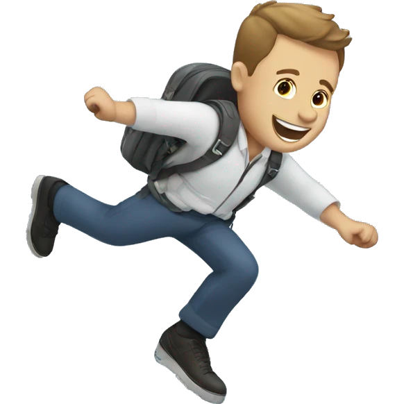 white male jumping from plane emoji