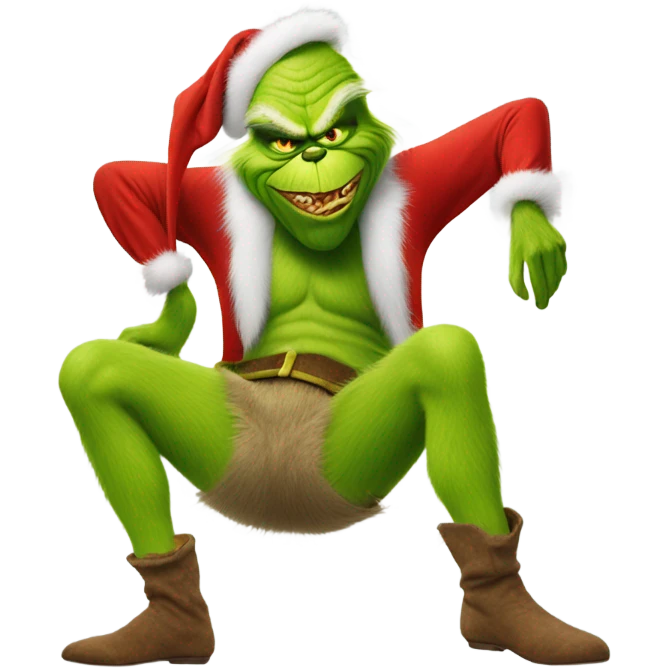 the grinch with human legs emoji