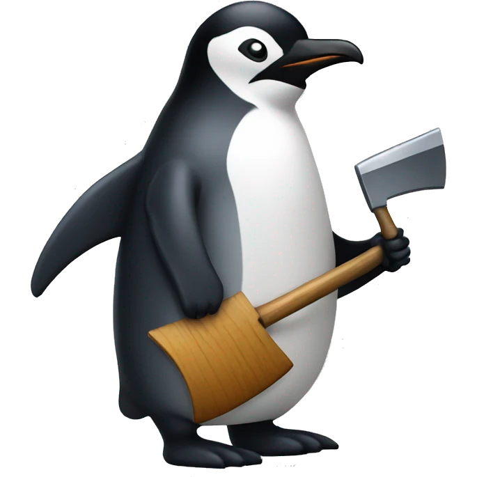 linux penguin with an axe emoji