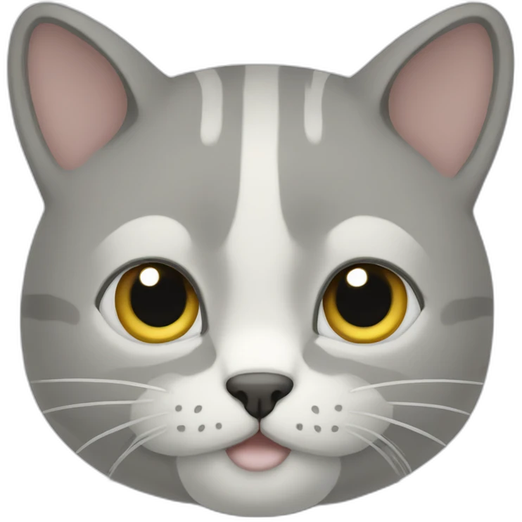 gato gris con blanco emoji