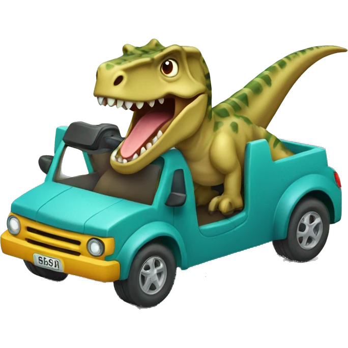 Dinosaurio en carro emoji