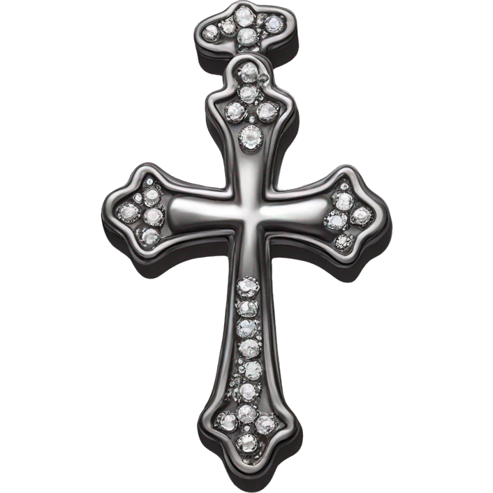 bedazzled chrome hearts cross emoji