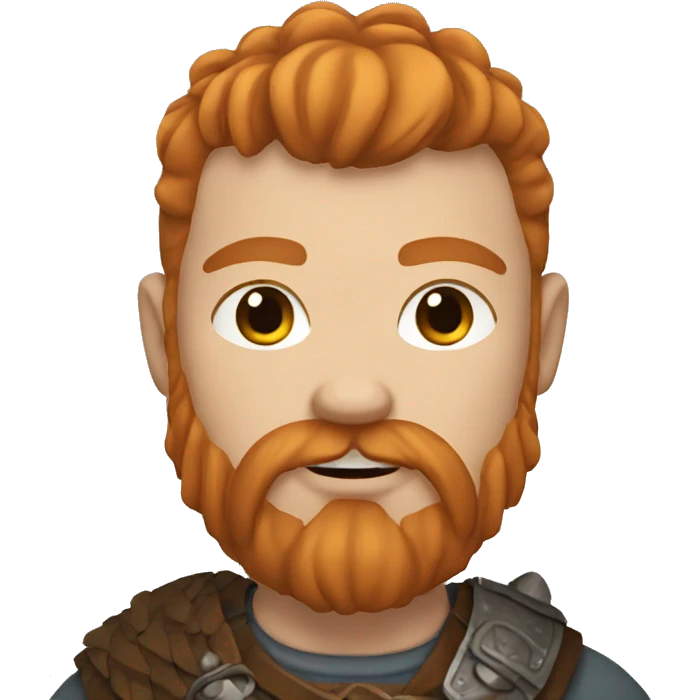 viking with black hair and ginger beard emoji