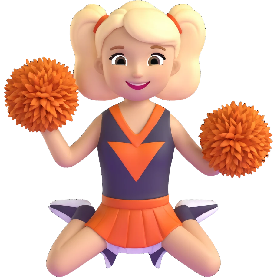 smiling cheerleader girl emoji
