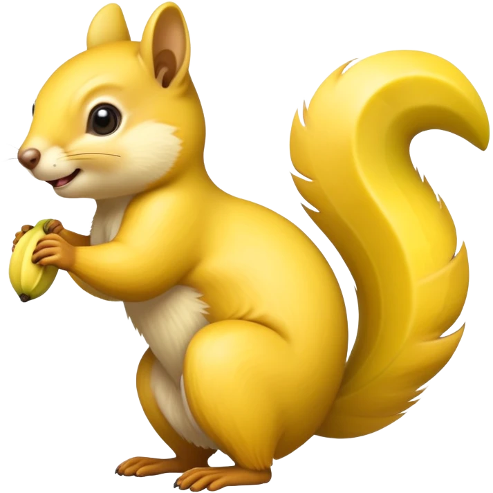 A banana and a squirrel fused together emoji