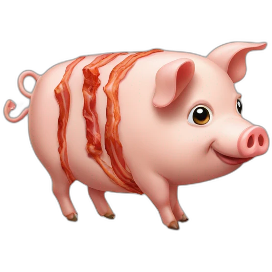 pig slised on a bacon emoji
