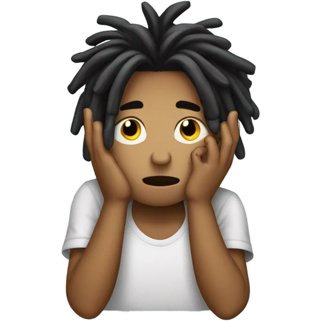 Boy with dreads face palm emoji