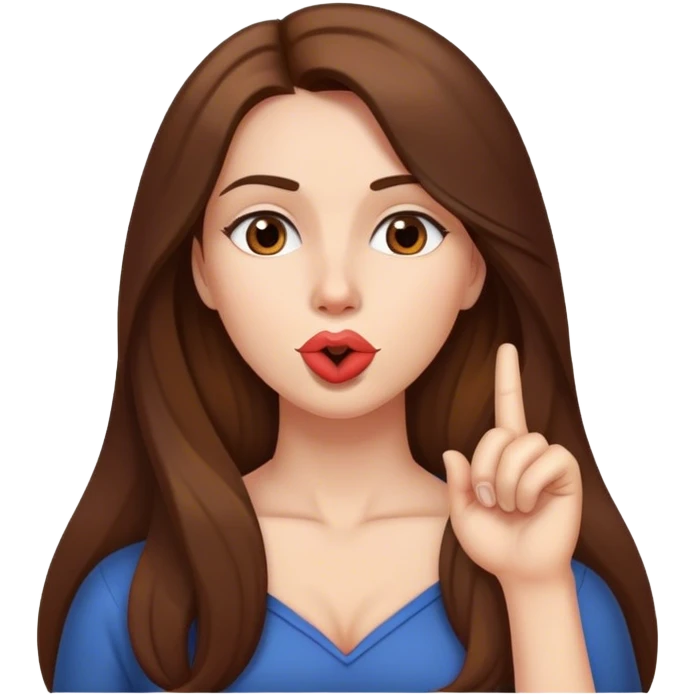 Please be quiet says lady with long brown hair emoji