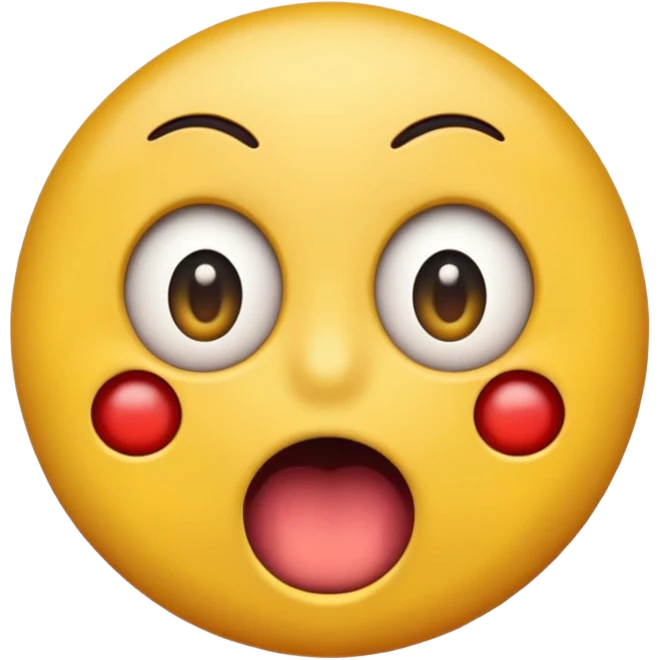 cartoon sticker of a colorful and cheerful shocked and surprised emoji with open mouth, no text, suitable for WhatsApp and Instagram emoji