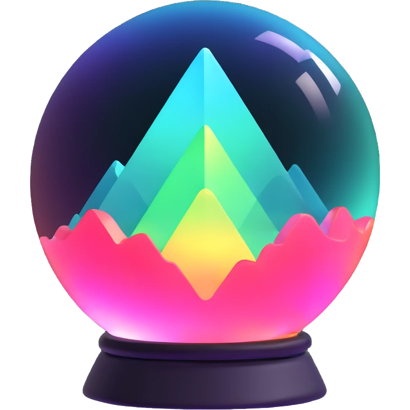 aurora crystal ball, glowing emoji