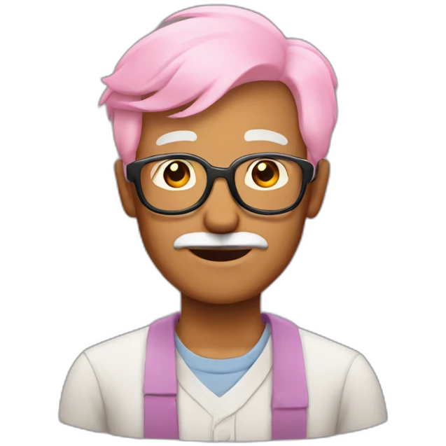 grandpa with pink hair emoji