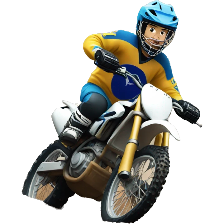 Hockey player on dirt bike  emoji