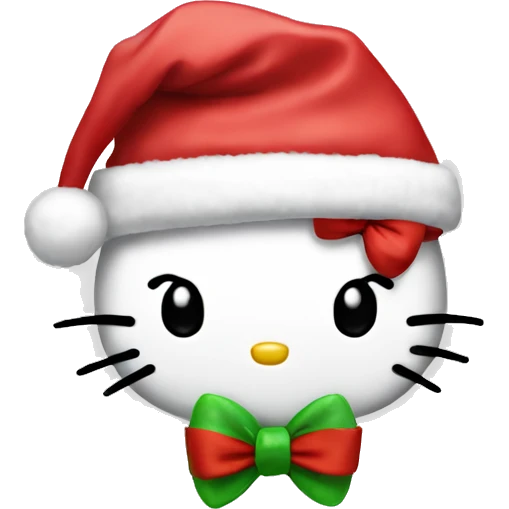 Hello kitty with Christmas hat emoji
