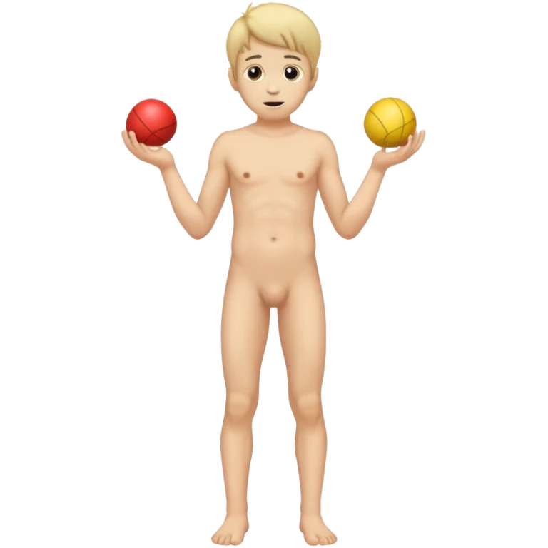 Naked boy full body include balls and penis emoji