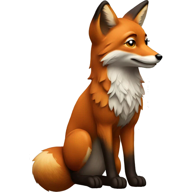 fox side profile full body facing right emoji