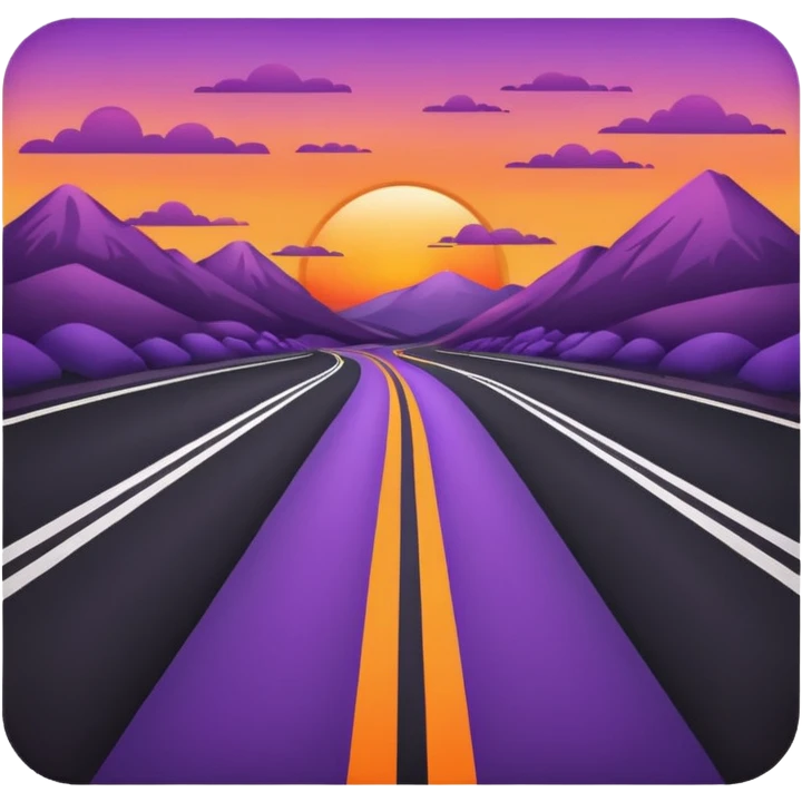 road with sunset emoji