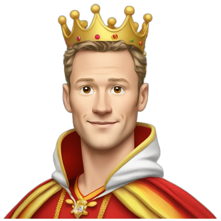 Jonathan Toews as a rainbow king with a royal robe on emoji