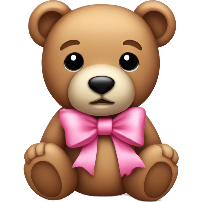 Teddy bear with pink bow emoji